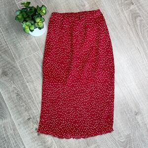 THE FIFTH LABEL Women's Red Polkadot Smocked Maxi Skirt